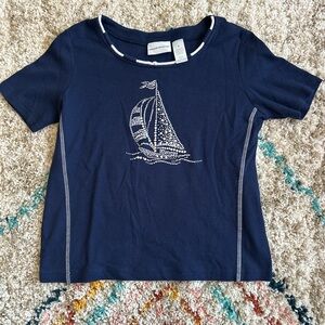 Vintage Alfred Dunner Embroidered Sailboat Shirt